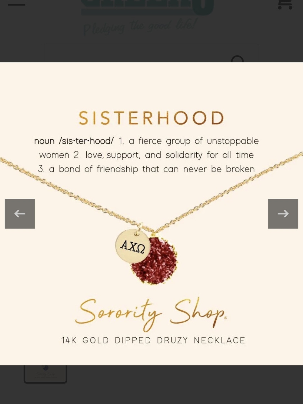#16 14K Gold-Dipped Druzy Necklace in Red
